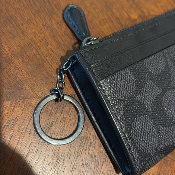 Coach  card holder  ID holder  coin case / key ring  4 in one case gray / Black - Picture 8 of 8